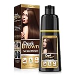 COSMTEK Dark Brown Hair Dye Shampoo, 3 in 1 Color Shampoo for 100% Gray Hair Coverage/Instant/Herbal Ingredients for Women and Men 150ml