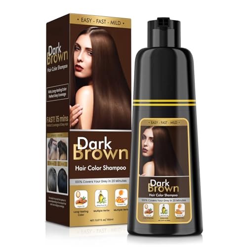 BOJICA Hair Dye Shampoo 3 in 1 for Gray Hair, Dark Brown Hair Color shampoo for Women, Natural...
