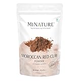 Mi Nature 100% Pure Moroccan Red Clay 227g(8oz) | Hair & Body Care Powder |Traditional Rhassoul Clay |Deep Pore Cleansing Mask for All Skin Types