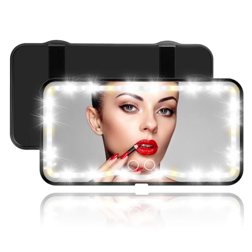 Espejo LED para auto con 3 modos de luz y pantalla táctil