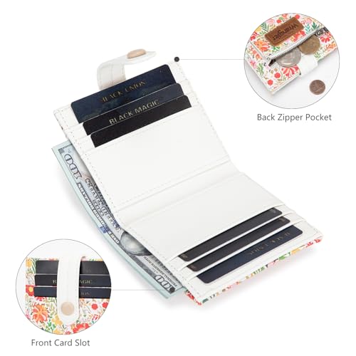 Image of Montana West X Wrangler Small Wallets for Women Flower Bifold Card Wallet With RFID Lining and Zipper Coin Pocket