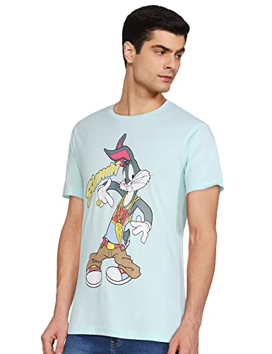 Image of Max Men's Printed Slim Fit Crew Neck T-Shirt