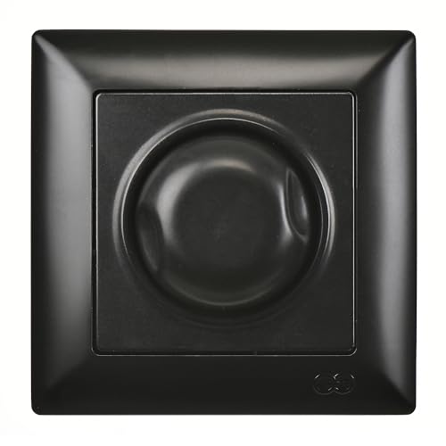 Regulador de intensidad giratorio empotrable, 1000 W, todo en uno, serie G1, color negro