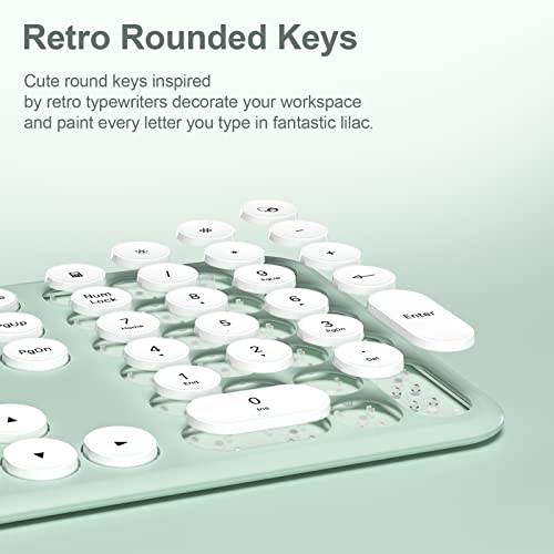 Teclado y mouse inalámbricos de diseño retro para PC y Mac 3