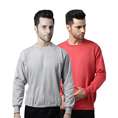 Image of Mack Jonney Fleece Round Neck Solid Sweatshirt for Men (Pack of 2)-SW RRN MLG MRN 02-P
