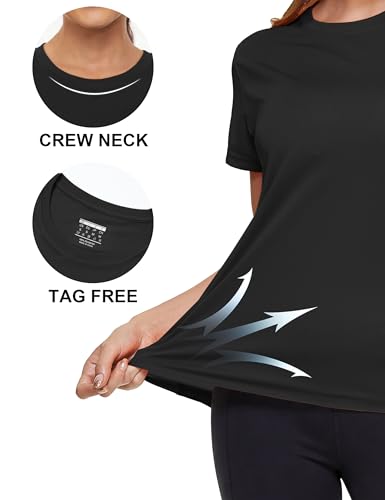 Image of MAGCOMSEN Women's Short Sleeve T-Shirts UPF 50+ Sun Protection Shirts Quick Dry Athletic Running Workout Tops Rash Guard