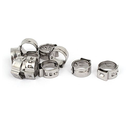 Aexit 9.4mm-11.9mm 304 Clamps Stainless Steel Adjustable Cable Pipe Tight Hose Strap Clamps Clamps 10pcs