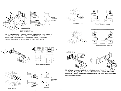 Nc Projector Wall Mount With Universal Mounting ,Telescopic Bracket Hanger,33Lbs Load Capacity,High-Precision Adjustable: (12.8’’-29.13’’),White,(Tyyzj02) #TOP6