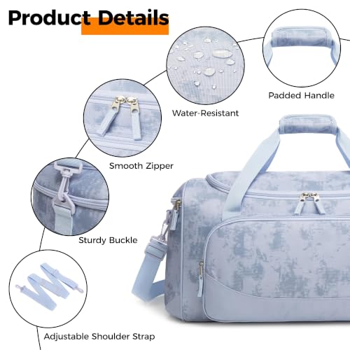 Image of Uarition Gym Bag for Men & Women - 50L Duffle Bag for Travel, Blue Tie-Dye