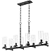 Quorum Juniper Transitional Chandelier in Matte Black