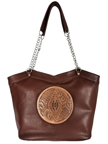 Sac à main de grande capacité en cuir marron pour le quotidien