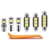 16pcs LED Interior Lights Bulb Kit for 1995-2001 Au'di A4/S4 B5 Map Dome Trunk Glove Box Footwell Vanity Mirror License Plate Lights Super Bright White LED Interior Light Bulbs + Install Tool