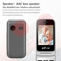 artfone F20 Schwarz Seniorenhandy Klapphandy Ohne Vertrag,SOS Notruftaste,2G GSM Handy für Senioren,Dual SIM Großtasten Mobiltelefon,2,4 Zoll Farbdisplay, FM Radio, Sprachansage, Kurzwahl,1300mAh Akku – Ansicht 4