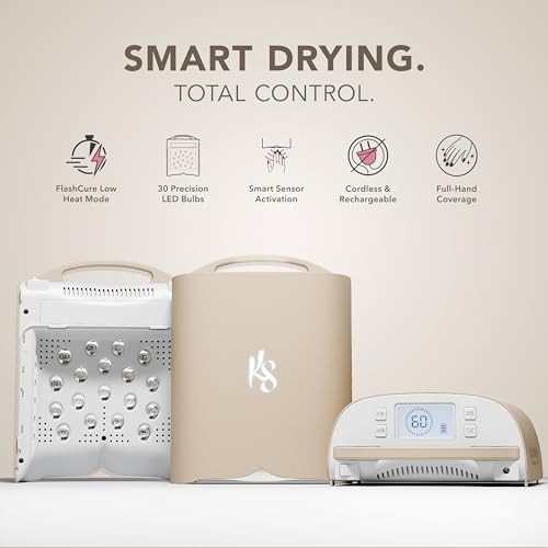 Image of KIARA SKY Beyond Pro V3 UV LED Nail Lamp Tan - Cordless Rechargeable Gel Lamp w /Smart Sensor, Flashcure Low Heat Mode, Full-Hand Coverage & Timer for Gel Polish, Builder Top Coat 48W (240v)