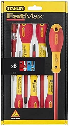STANLEY FATMAX VDE 6 Piece Insulated Screwdriver Set, Parallel/Pozi