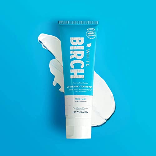 White Birch Activated White Charcoal Whitening Toothpaste- Professional Teeth Whitening Charcoal - Natural & Fluoride Free Oral Care (White Charcoal Toothpaste) - 2 Pack #TOP3