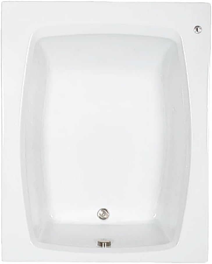 60 in. x 48 in. Acrylic Rectangular Drop-In Soaking Bathtub with Reversible Drain in White