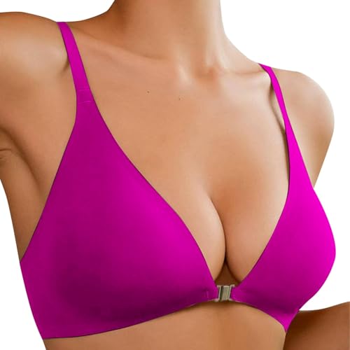 Soutien-gorge sans armatures avec fermeture devant M violet foncé