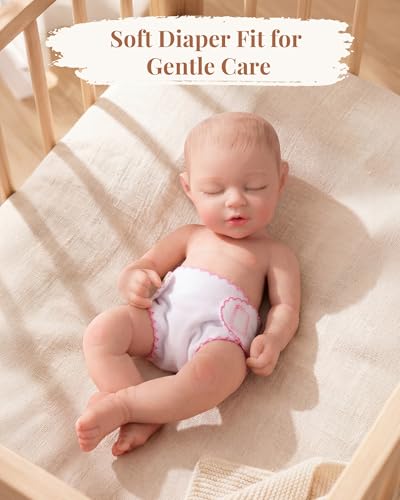 image for BABESIDE 6 Pcs Baby Doll Diapers for 12-15 Inch Dolls, Reusable & Wash