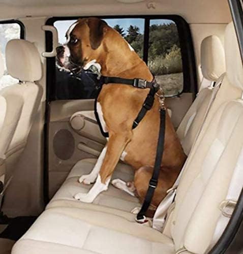 Jukmen Pet Dog Cat Seat Belts, Car Headrest Restraint Adjustable Safety Leads Vehicle Seatbelt Harness, Durable Pet Seatbelt for Cars || Pack of 2, Black 4