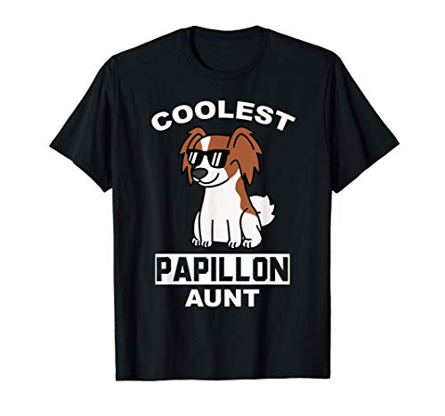 Coolest Papillon Aunt Cane Maglietta