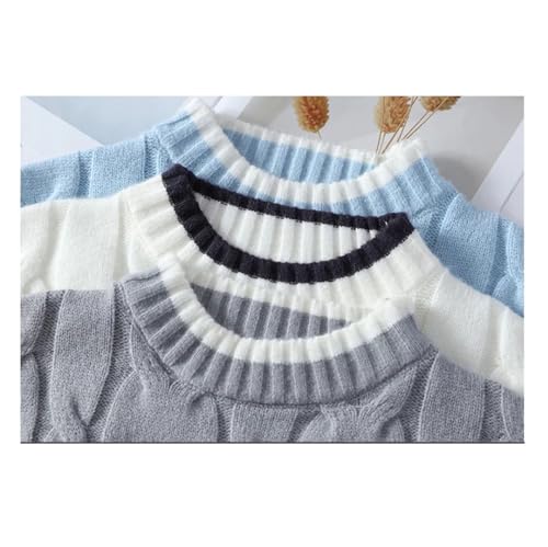 ERFMFKL Men's Loose Twisted Mock Neck Sweater Soft Warm Knitwear Casual Pullovers Jumpers3