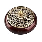 IUYIXWFP Bruciatore di incenso in Rame, con Porta incenso e Porta incenso a Forma di Loto, bruciatore di incenso a Spirale conica, Raccoglitore di Cenere con Coperchio per Ornamento,D immagine