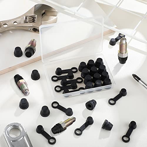 120 Pcs Rubber Grease Fitting Caps Brake Bleeder Screw Caps Bleeder Valve Caps Rubber Dust Cover With Keeper For Cars And Motorcycle #TOP6