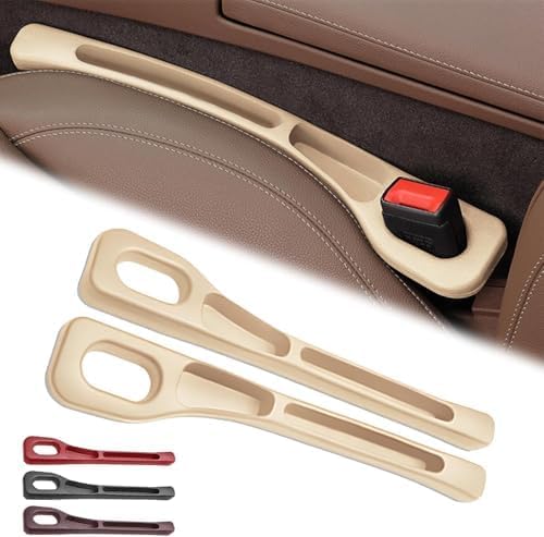 Tryagat 2 Pcs Car Seat Gap Filler for Mitsubishi L200 Ⅳ Double Cab 2010-2015, Soft Padding Leakproof Strip Front Seat Side Crevice Blocker Auto Interior Organizer,Beige