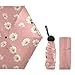 Sletend Durable Umbrella Anti-UV Fashion Print Umbrella White Daisy Compact Travel Umbrella Waterproof Umbrella Anti-UV Protection
