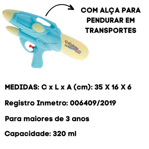 Arminha Lançador D'Agua Brinquedo Jato De Água Lança Agua Water Gun Criança Infantil Colorida Azul