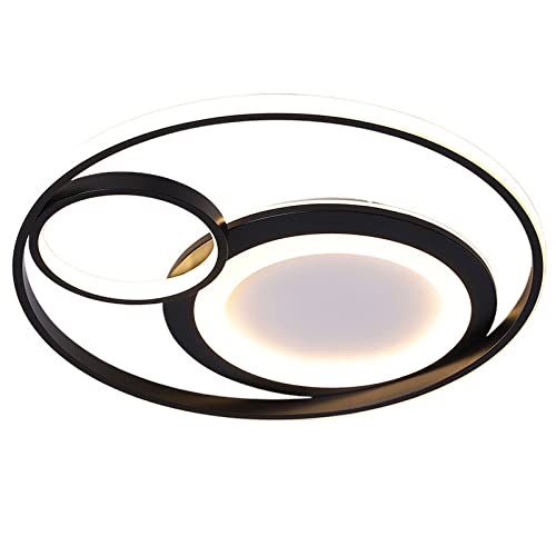 Plafonnier LED moderne noir design créatif de salon tricolore variable