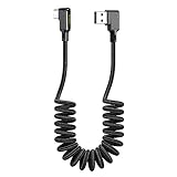 mcdodo [Type-C] Anti Winding Cable, 90 Degree QC 4.0 USB C Charging Data Coiled Cable Nylon Braided LED Compatible with Phone 16/15 Pro Max Samsung Galaxy S20,S10,S9,Google,Nexus 6P,LG,HTC (6FT/1.8M)