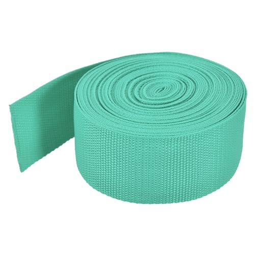 Image of MECCANIXITY Lightweight Polypropylene Webbing Strap 2 inch 10 Yard Backpack Strapping Band Turquoise Green for Outdoor Luggage Cargo Straps