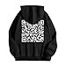 Funny Fu Qr Code Hoodie,Unisex Hoodies for Adults,Fuck You Qr Code Sweatshirt,Rick Roll Scan Code Joke Winter Hoodie Black