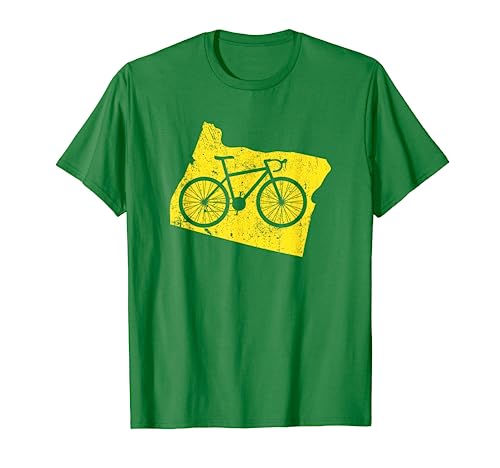 Oregon Home State Bike T-Shirt - Eugene OR Cycling Gift