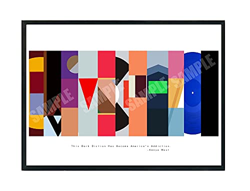 Custom Album Cover Art Collage Poster Song Lyric Quote Digital Print Large Prints Living Room Bed Room Art (Frame NOT Included) (24x30)