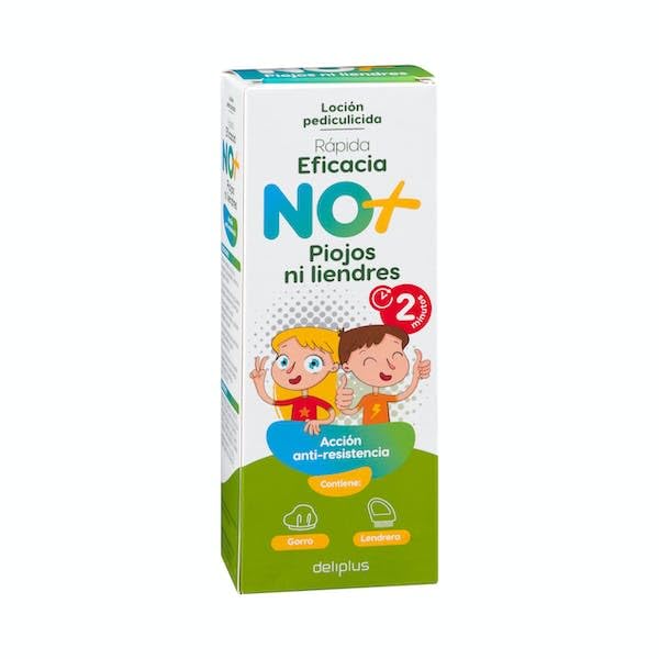 Loción anti-piojos infantil de nueva generación con acción antiresistencia 150 ml. Elimina liendres y piojos. Contiene gorro y lendrera. Deliplus