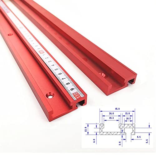 T Nut Schiene Gehrungsschiene 45 Typ Führungsschiene T-Schienen Aluminium-T-Nut DIY T-Nut Gehrungsschienenlehre Holzbearbeitungs-Tischkreissäge Mini-T-Schiene für Zaunbefestigung (1000mm)