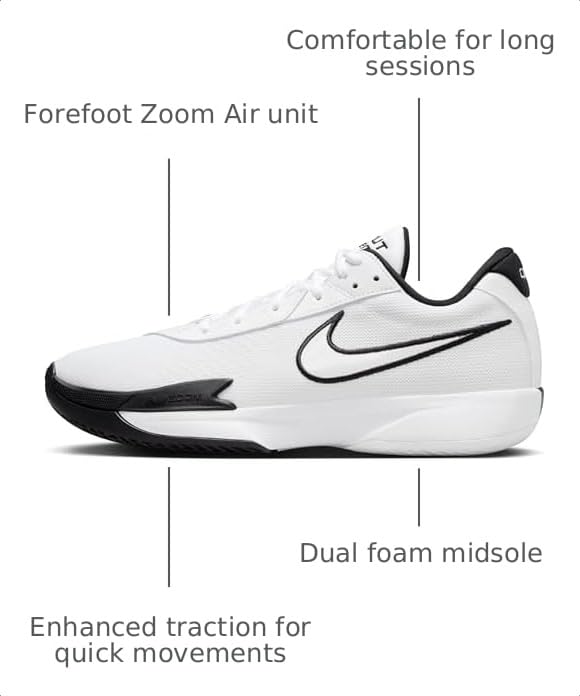 Image of Nike G.T. Cut Academy Men's Basketball Shoes (FB2599-100, White /Black-Summit White-Anthracite) Size 13