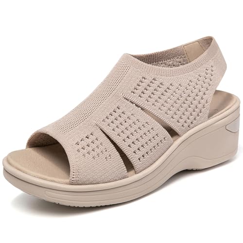 KOIMED Women's Knit Platform Sandals