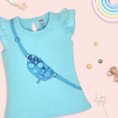Image of LuvLap Baby Girls Regular Fit 100% Cotton Half Sleeves Girls Top CoSet Pack of 3