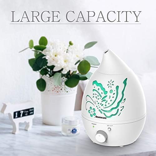 Aromacare Essential Oil Diffuser/Aromatherapy Diffuser 1300 mL (0.35 Gallon), Ultrasonic Cool Mist Humidifier, Soothing Night Light, Great Mist Output for Large Bedroom, Baby Room, Home & Office