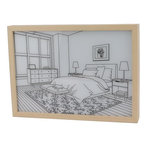 lvifloae Leuchtendes Bild, 3DRahmen, Kunst, beleuchtetes geml Wanddekoration, LEDbeleuchtete Wandkunst, beleuchtetes, Lichtschatten fr Schlafzimmer, Wohnzimmer (Modell 1)
