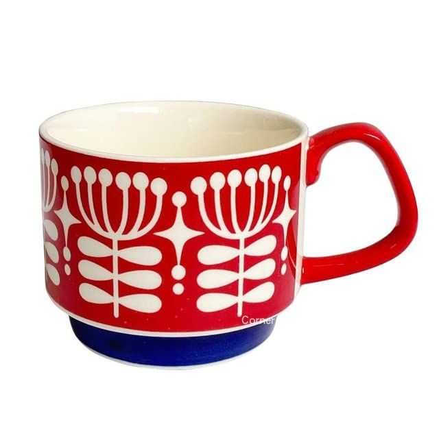 DABIN Japanische Retro-Keramik-Kaffeetassen, stapelbar, Keramik, für...