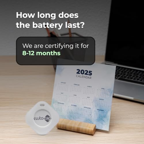 Image of CustoTag Item Finder for iOS 2 Pack | Compatible with Find My | Loud 90dB Alert | Item Sharing | 1 Year Battery | Free Case | Locate Keys, Luggage, Pets, Valuables | No SIM Needed (No Holder)