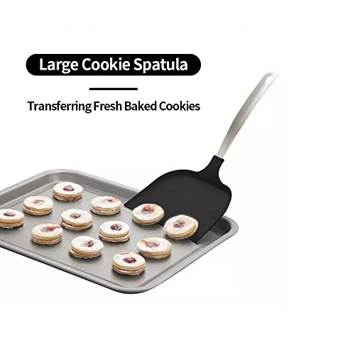 Image of Silicone Spatula - Nonstick, Heat Resistant Cooking & Baking Flipper for Pancakes, Omelettes, Pizza, Steak, Dosa - Ideal for Griddle Pans, Cookware and Fish Turner (Pancake Spatula)