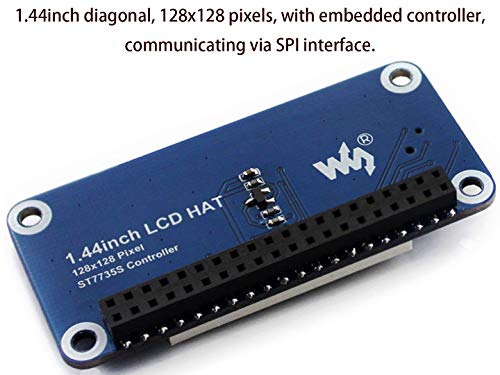 Image of waveshare 1.44inch LCD Display HAT for Raspberry Pi 3B+ /3B /2B /3B+ /Zero /Zero W,128x128 Pixels SPI Interface RGB, 65K Display Color ST7735S Driver