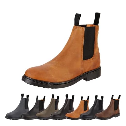 SUEDWIND FOOTWEAR Reitstiefeletten für Damen NEW WORK – Chelsea Boots aus Leder – Reit- & Freizeit-Stiefelette mit Ortholite-Fußbett, Gummisohle & Lederinnenfutter – Cognac – Gr. 38