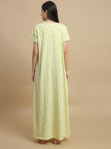 Image of 9shines Label Premium Cotton Blend Nighty Night Gown Nightdress for Women (New 5257)